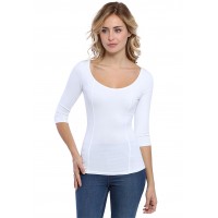T-shirt avec surpiqures manches 3-4 en modal CATE04