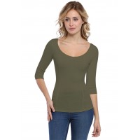 T-shirt avec surpiqures manches 3-4 en modal CATE04