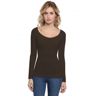 T-shirt avec surpiqures manches longues en modal CATE05