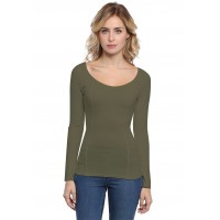 T-shirt avec surpiqures manches longues en modal CATE05