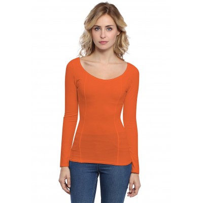 T-shirt avec surpiqures manches longues en modal CATE05