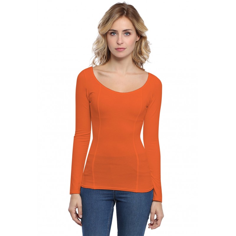 T-shirt avec surpiqures manches longues en modal CATE05 T-shirt avec surpiqures manches longues en modal CATE05