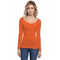 T-shirt avec surpiqures manches longues en modal CATE05
