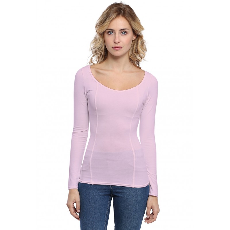 T-shirt avec surpiqures manches longues en modal CATE05 T-shirt avec surpiqures manches longues en modal CATE05