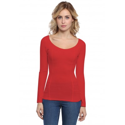T-shirt avec surpiqures manches longues en modal CATE05