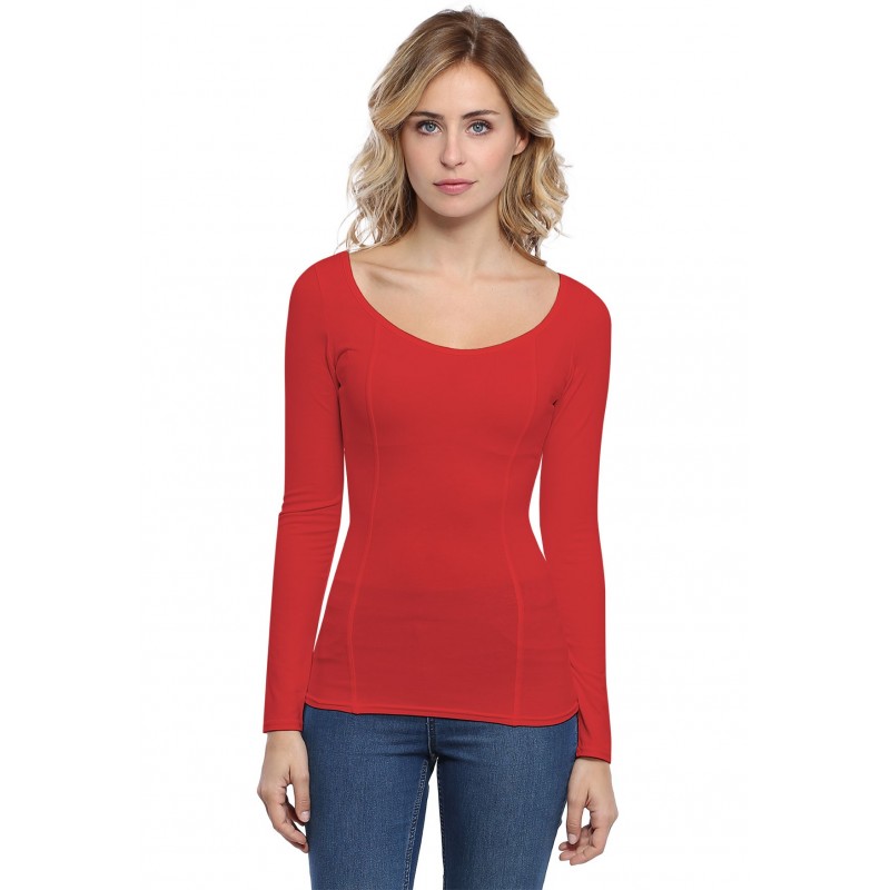 T-shirt avec surpiqures manches longues en modal CATE05 T-shirt avec surpiqures manches longues en modal CATE05