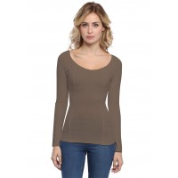 T-shirt avec surpiqures manches longues en modal CATE05