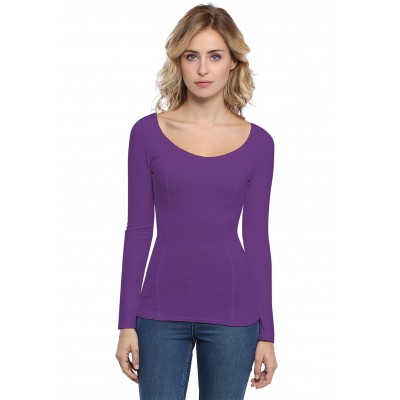 T-shirt avec surpiqures manches longues en modal CATE05