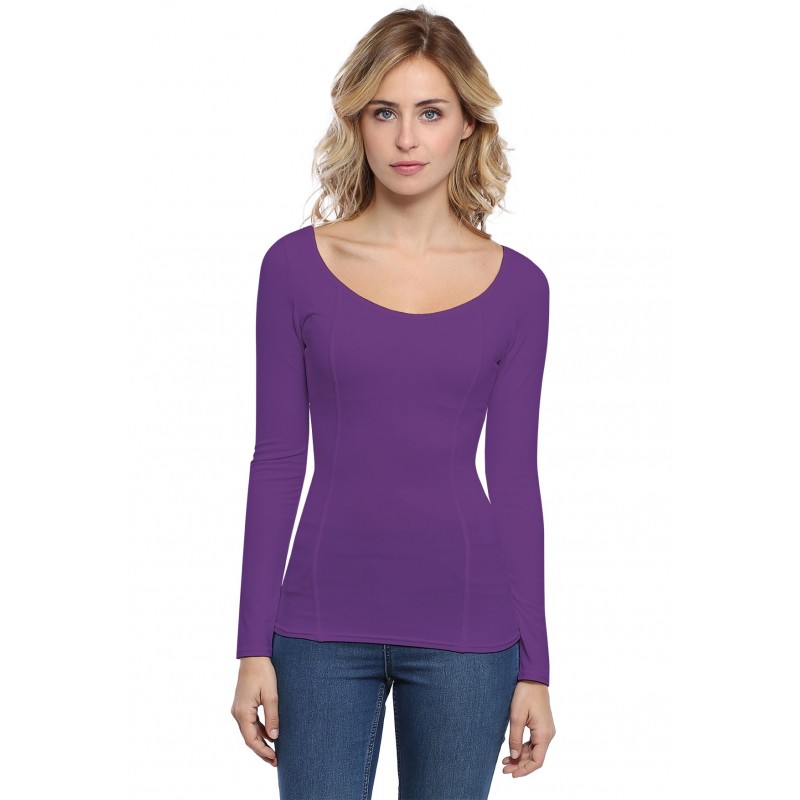 T-shirt avec surpiqures manches longues en modal CATE05 T-shirt avec surpiqures manches longues en modal CATE05