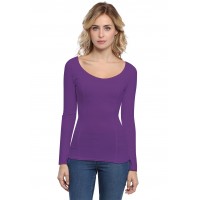 T-shirt avec surpiqures manches longues en modal CATE05