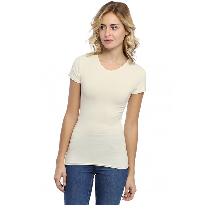 T-shirt ras du cou manches courtes en modal KATY02 T-shirt ras du cou manches courtes en modal KATY02