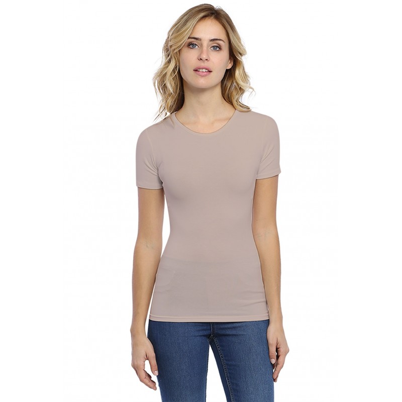 T-shirt ras du cou manches courtes en modal KATY03 T-shirt ras du cou manches courtes en modal KATY03