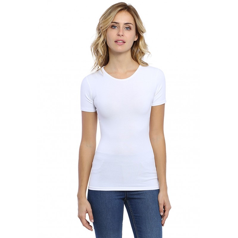 T-shirt ras du cou manches courtes en modal KATY03 T-shirt ras du cou manches courtes en modal KATY03
