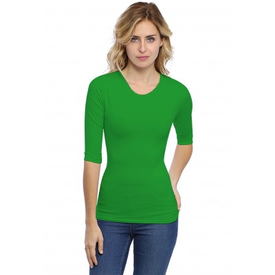 T-shirt ras du cou manches 3-4 en modal KATY04