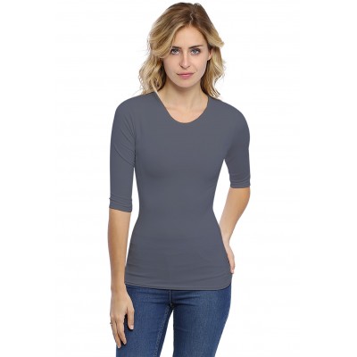 T-shirt ras du cou manches 3-4 en modal KATY04