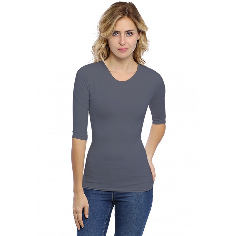 T-shirt ras du cou manches 3-4 en modal KATY04 T-shirt ras du cou manches 3-4 en modal KATY04