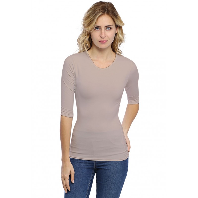 T-shirt ras du cou manches 3-4 en modal KATY04 T-shirt ras du cou manches 3-4 en modal KATY04