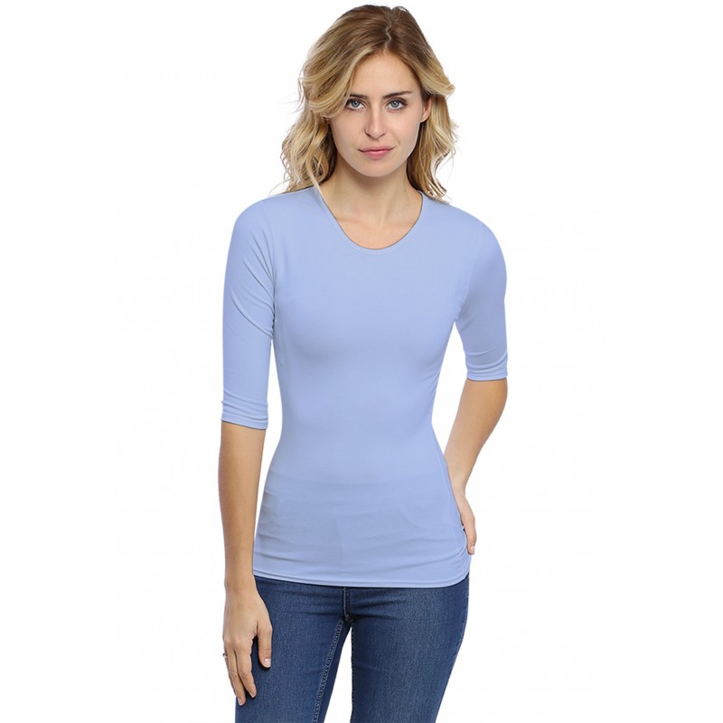 T-shirt ras du cou manches 3-4 en modal KATY04 T-shirt ras du cou manches 3-4 en modal KATY04