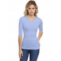 T-shirt ras du cou manches 3-4 en modal KATY04