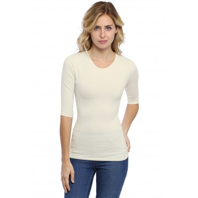 T-shirt ras du cou manches 3-4 en modal KATY04
