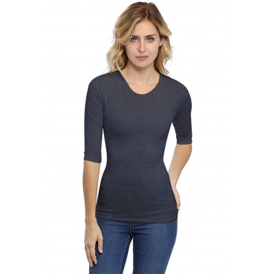 T-shirt ras du cou manches 3-4 en modal KATY04