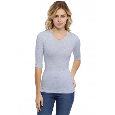 T-shirt ras du cou manches 3-4 en modal KATY04