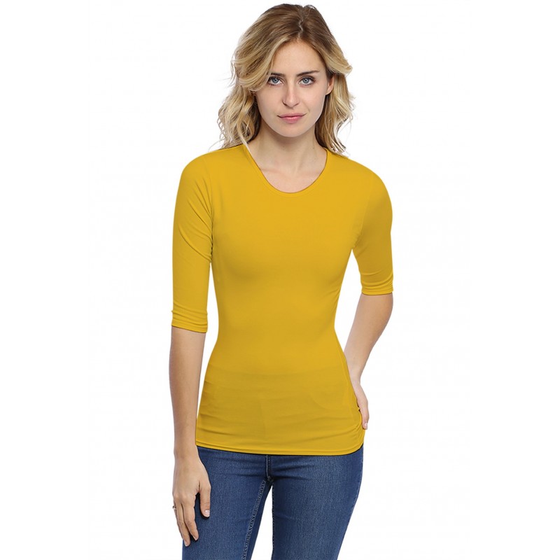 T-shirt ras du cou manches 3-4 en modal KATY04 T-shirt ras du cou manches 3-4 en modal KATY04