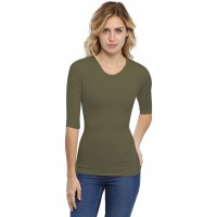 T-shirt ras du cou manches 3-4 en modal KATY04