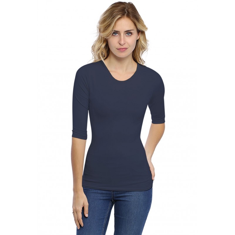T-shirt ras du cou manches 3-4 en modal KATY04 T-shirt ras du cou manches 3-4 en modal KATY04