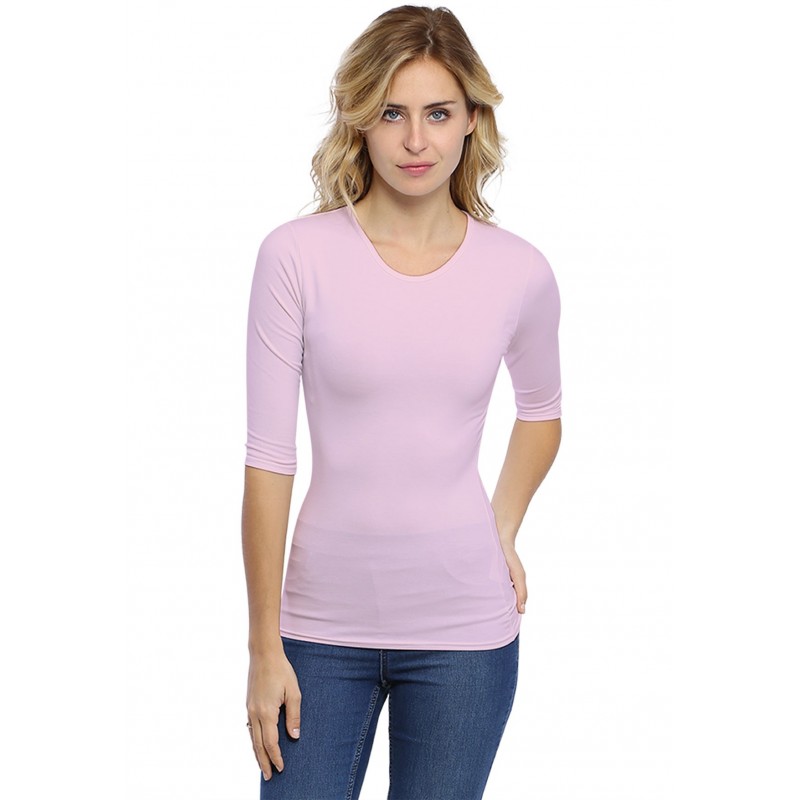 T-shirt ras du cou manches 3-4 en modal KATY04 T-shirt ras du cou manches 3-4 en modal KATY04