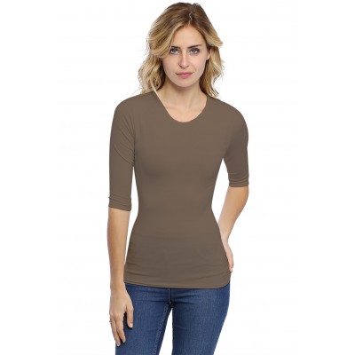 T-shirt ras du cou manches 3-4 en modal KATY04