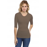 T-shirt ras du cou manches 3-4 en modal KATY04