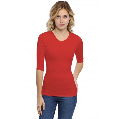 T-shirt ras du cou manches 3-4 en modal KATY04