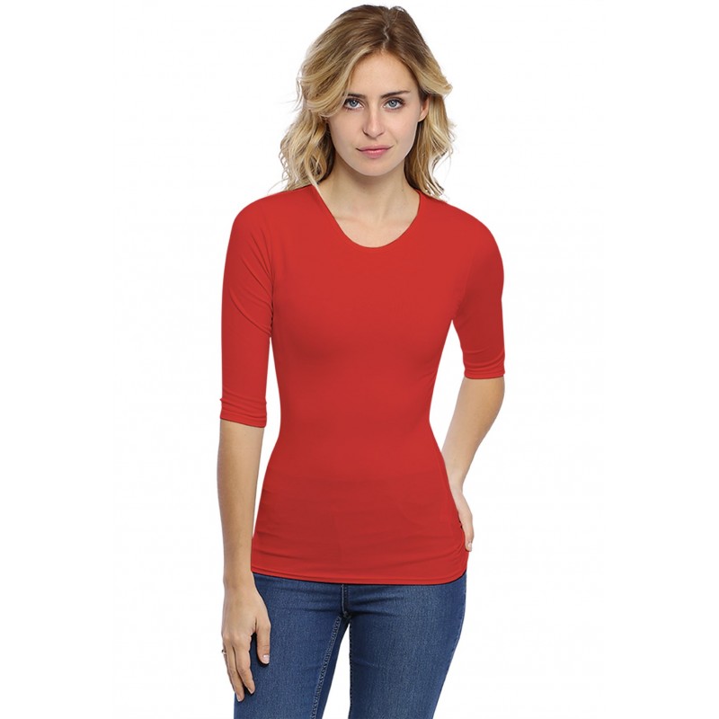 T-shirt ras du cou manches 3-4 en modal KATY04 T-shirt ras du cou manches 3-4 en modal KATY04