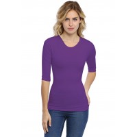 T-shirt ras du cou manches 3-4 en modal KATY04