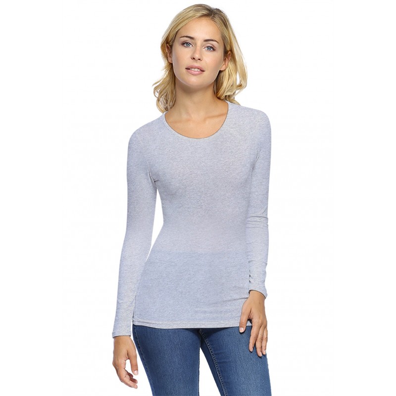 T-shirt ras du cou manches longues en modal KATY05 T-shirt ras du cou manches longues en modal KATY05