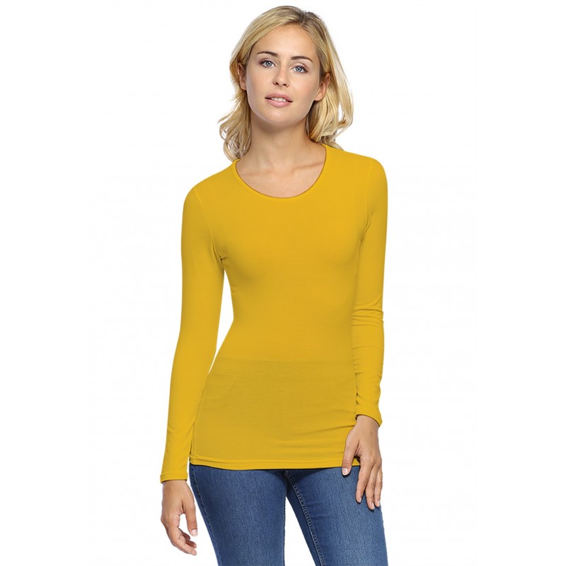T-shirt ras du cou manches longues en modal KATY05 T-shirt ras du cou manches longues en modal KATY05