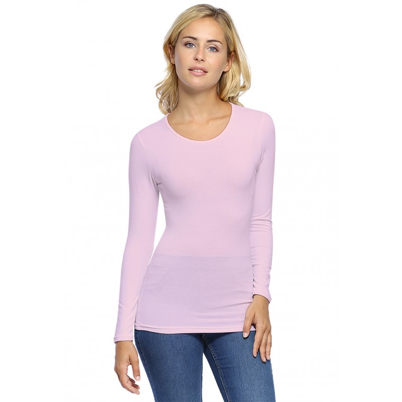 T-shirt ras du cou manches longues en modal KATY05 T-shirt ras du cou manches longues en modal KATY05