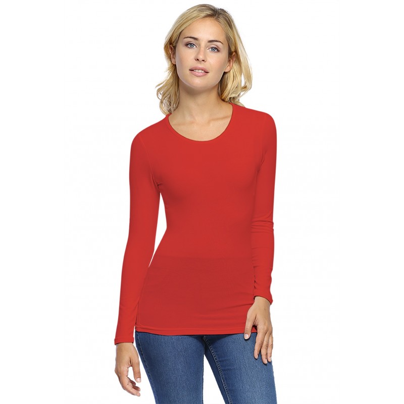T-shirt ras du cou manches longues en modal KATY05 T-shirt ras du cou manches longues en modal KATY05
