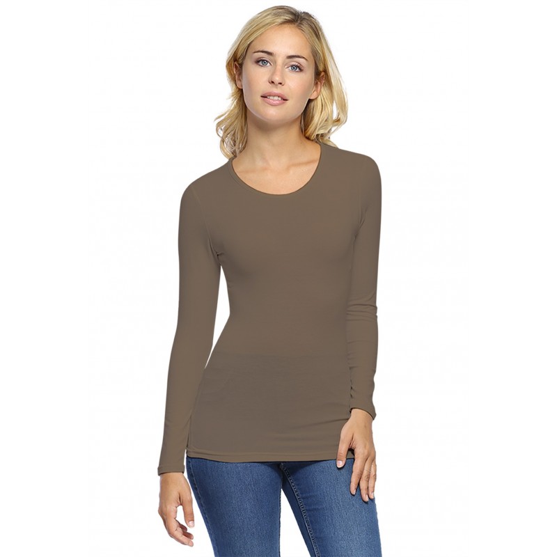 T-shirt ras du cou manches longues en modal KATY05 T-shirt ras du cou manches longues en modal KATY05