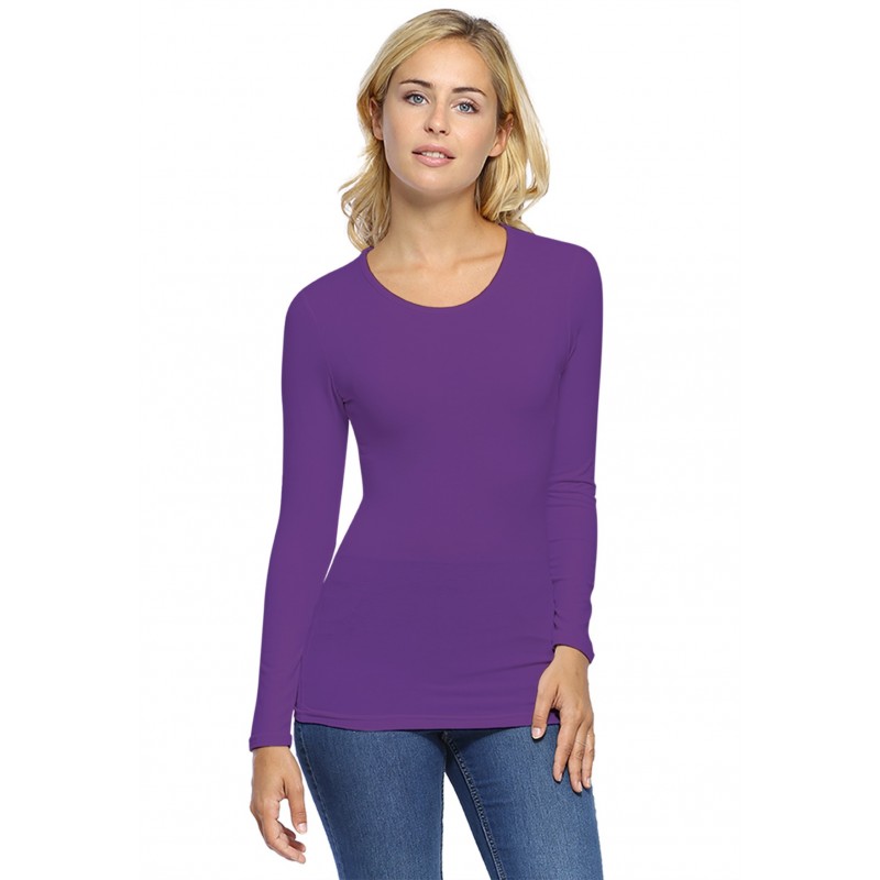 T-shirt ras du cou manches longues en modal KATY05 T-shirt ras du cou manches longues en modal KATY05