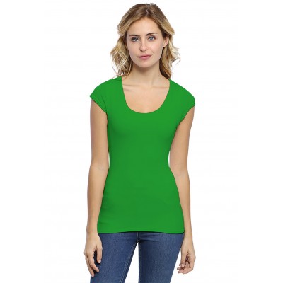 T-shirt col rond doublé devant manches capes ZAZA02