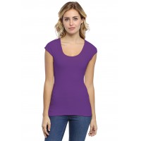 T-shirt col rond doublé devant manches capes ZAZA02