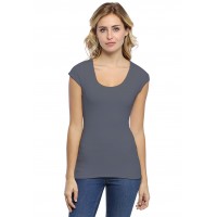 T-shirt col rond doublé devant manches capes ZAZA02