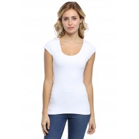 T-shirt col rond doublé devant manches capes ZAZA02