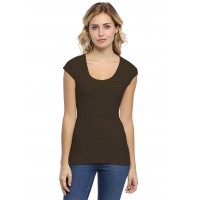 T-shirt col rond doublé devant manches capes ZAZA02