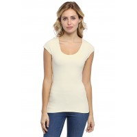 T-shirt col rond doublé devant manches capes ZAZA02