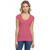 T-shirt col rond doublé devant manches capes ZAZA02