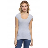 T-shirt col rond doublé devant manches capes ZAZA02