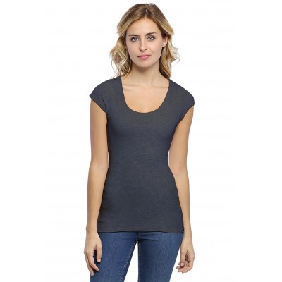 T-shirt col rond doublé devant manches capes ZAZA02